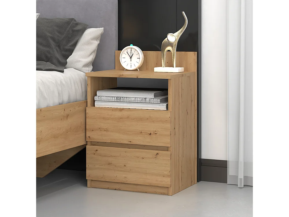 Comodino 40x59 cm con cassetti rovere COT6