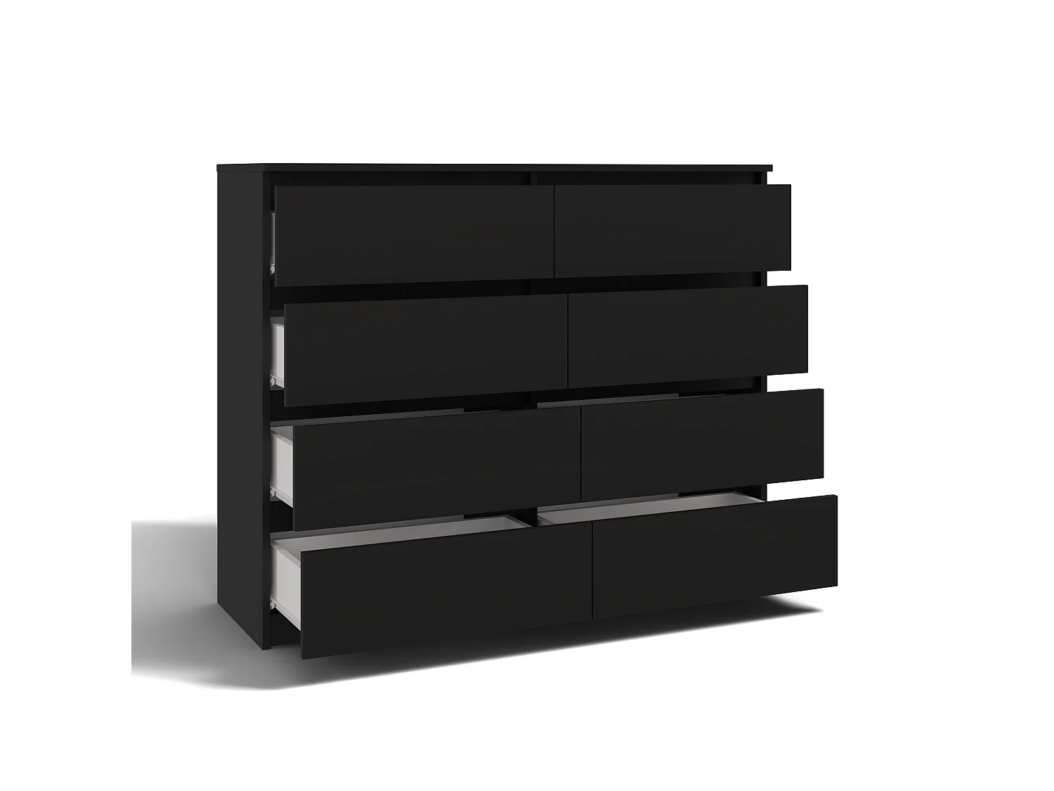 Cassettiera moderna con 8 cassetti 138x40x97 cm nera CMMT13