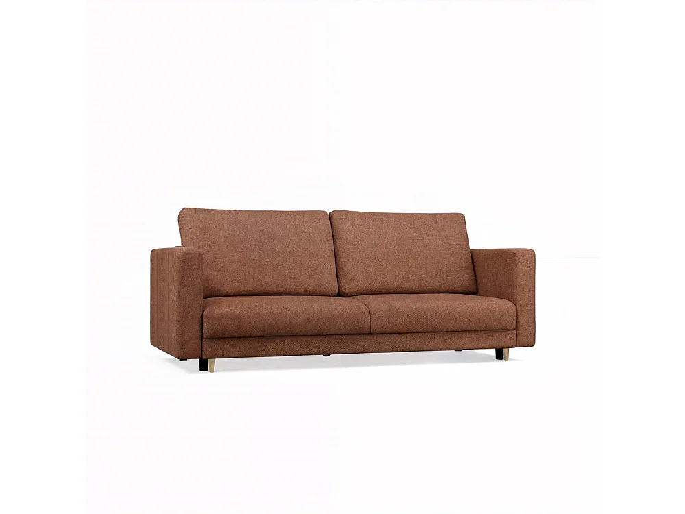 Divano letto 3 posti 221 cm in tessuto terracotta DT1