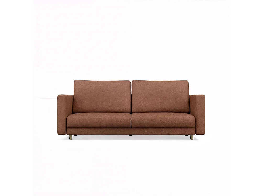 Divano letto 3 posti 221 cm in tessuto terracotta DT1
