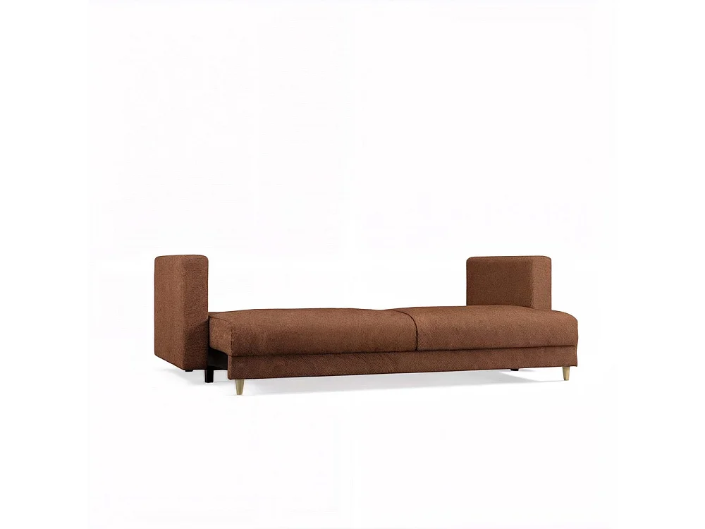Divano letto 3 posti 221 cm in tessuto terracotta DT1