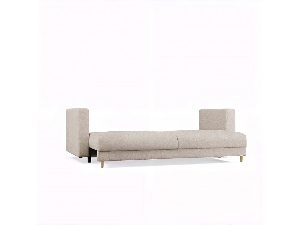 Divano letto 3 posti 221 cm in tessuto beige DT1