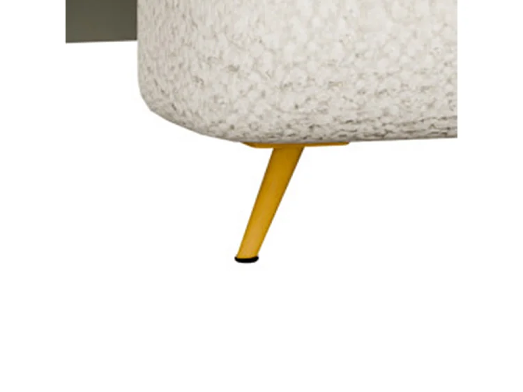 Divano letto 3 posti 248 cm in tessuto beige gambe oro DT2