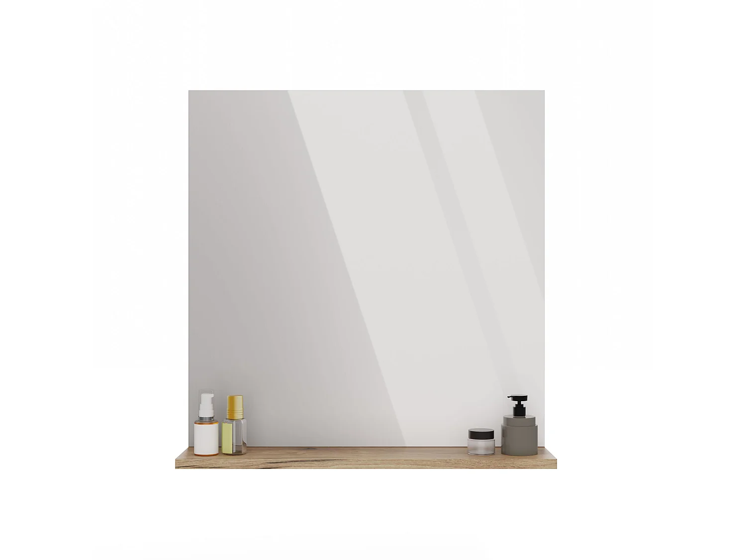Specchio bagno da parete con mensola in rovere 60x61,5 cm SPT1