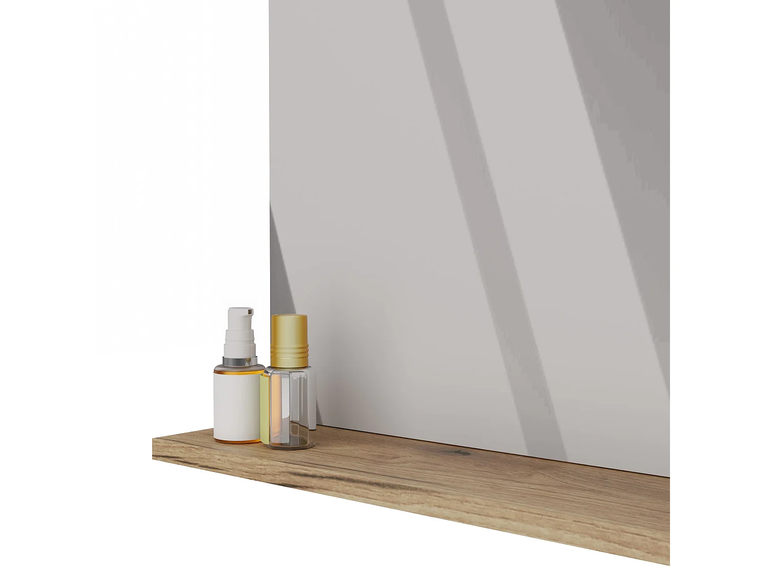 Specchio bagno da parete con mensola in rovere 60x61,5 cm SPT1