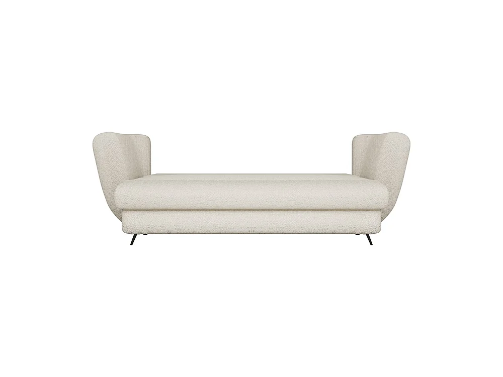 Divano letto 3 posti 248 cm in tessuto beige gambe nere DT2