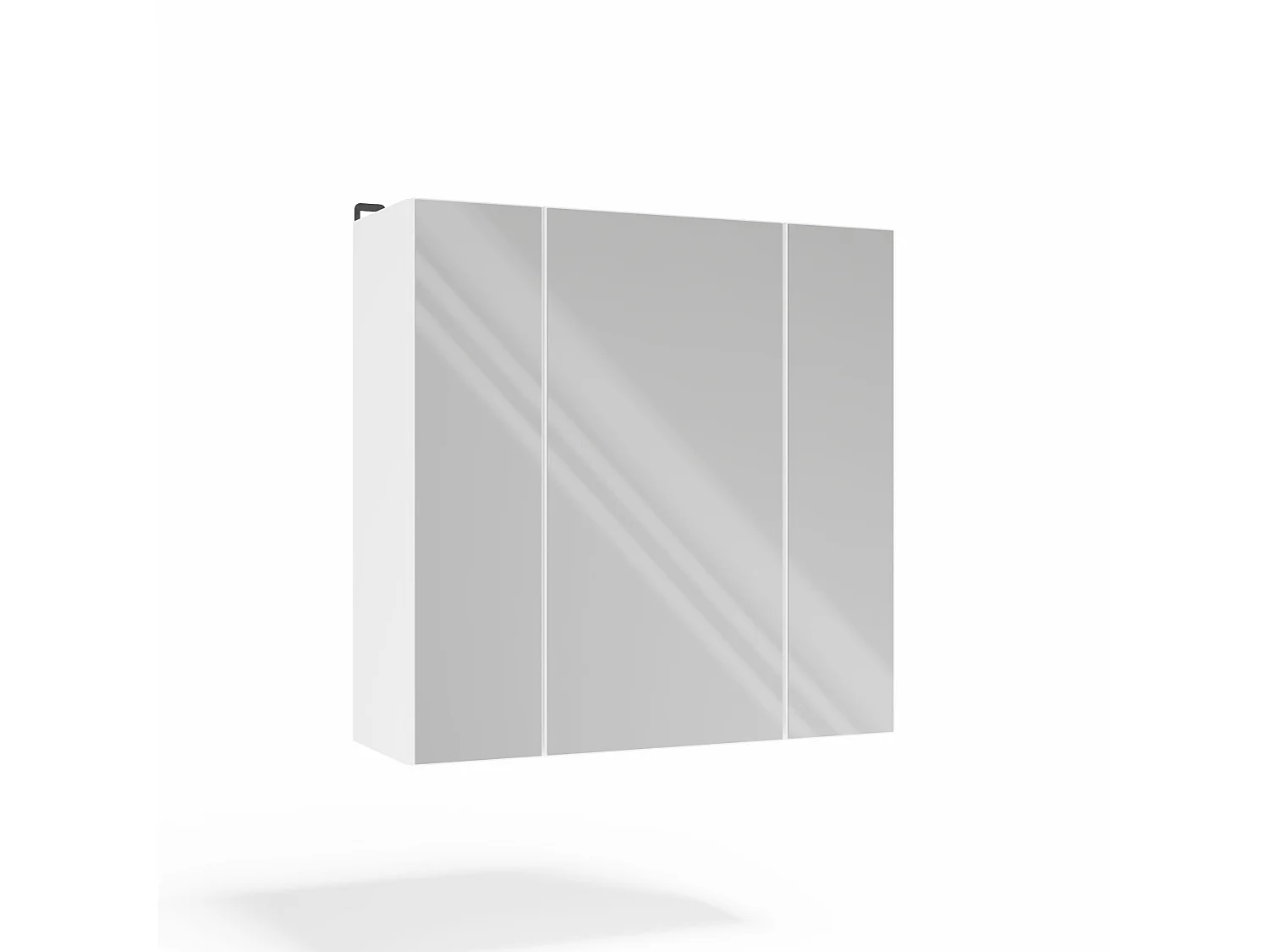 Specchio contenitore da bagno 60x60 cm con 3 ante con 6 ripiani bianco SPT2