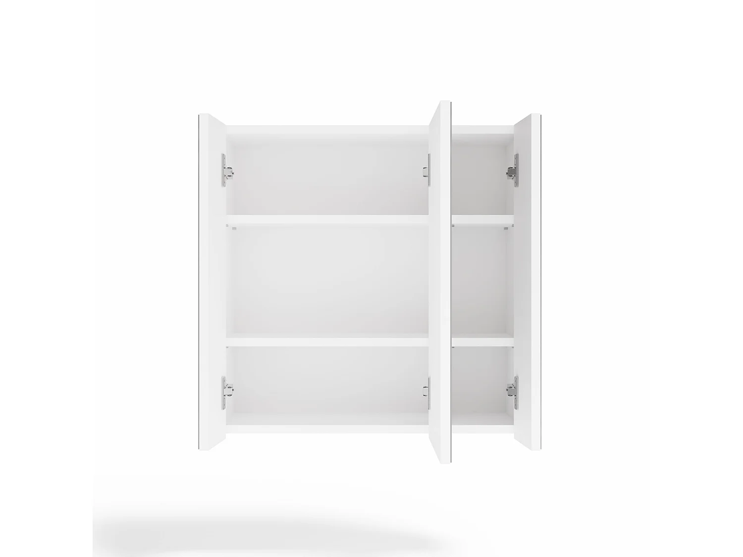 Specchio contenitore da bagno 60x60 cm con 3 ante con 6 ripiani bianco SPT2