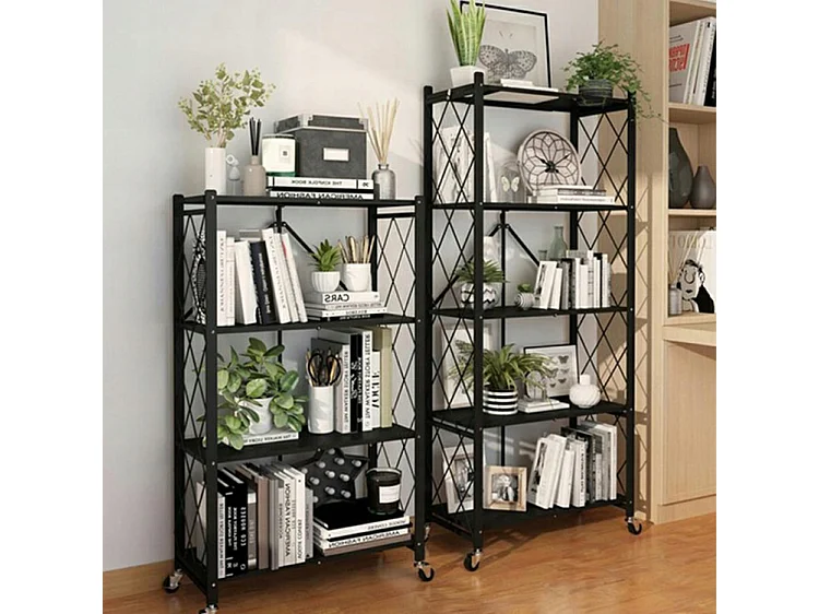 Scaffale per cucina 72x127 cm pieghevole con ruote nero SFT2