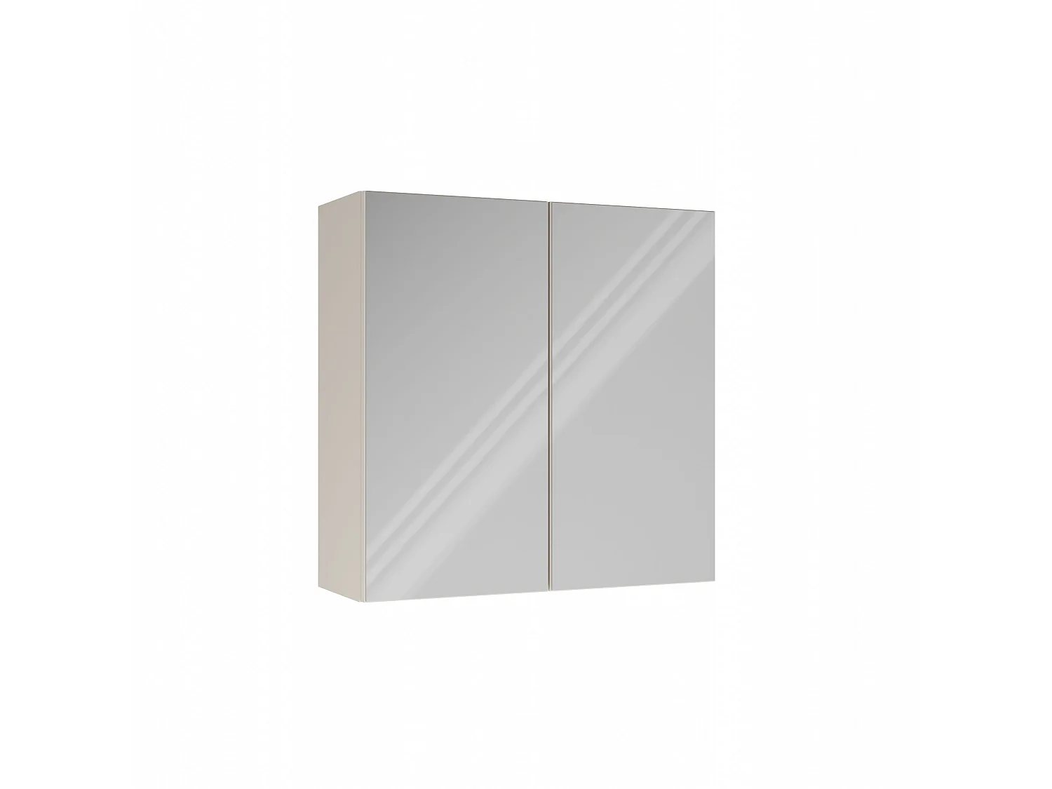 Specchio contenitore da bagno 60x60 cm con 2 ante beige SPT4