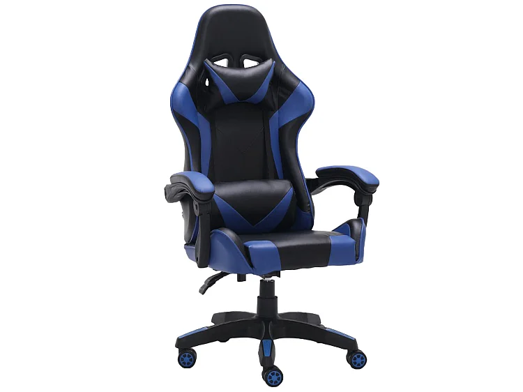 Sedia gaming con cuscini regolabili blu/nero ST6