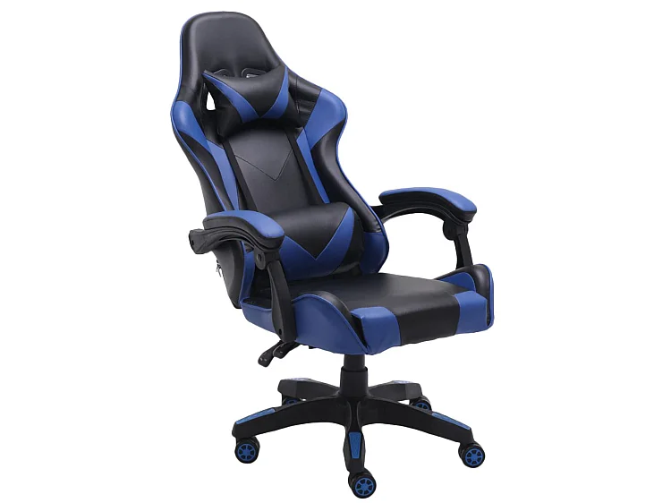 Sedia gaming con cuscini regolabili blu/nero ST6