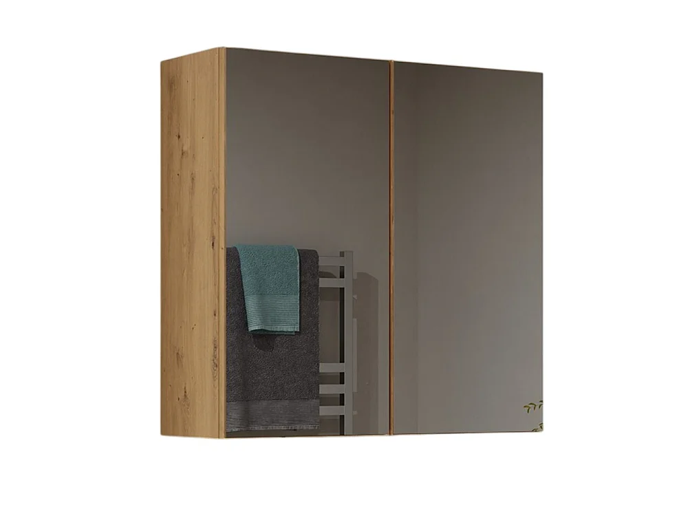 Specchio contenitore da bagno 60x60 cm con 2 ante rovere SPT4