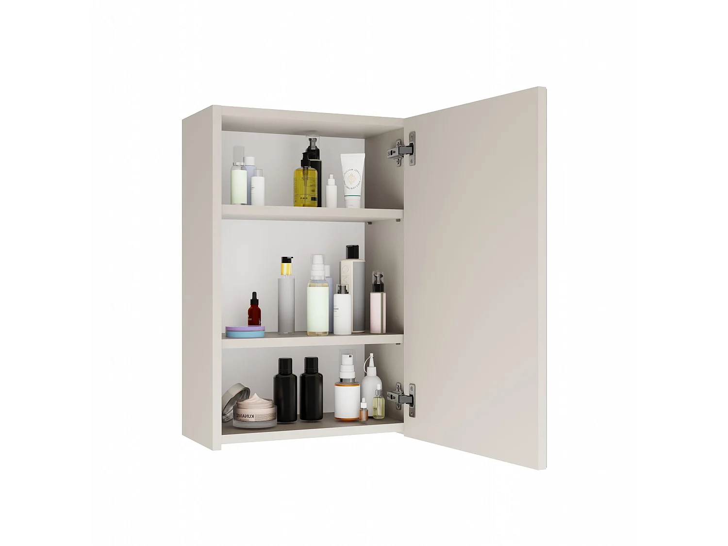 Specchio contenitore da bagno 40x60 cm con 3 ripiani beige SPT3