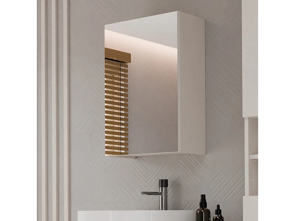 Specchio contenitore da bagno 40x60 cm con 3 ripiani beige SPT3