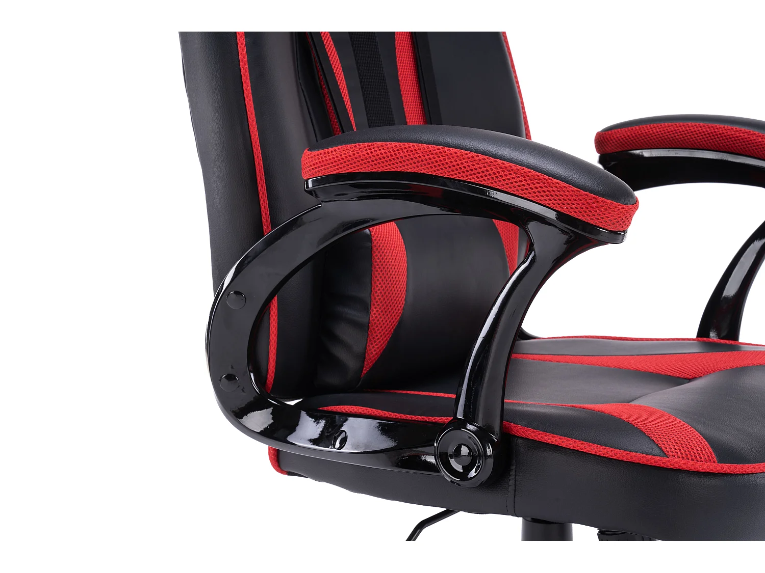 Sedia da ufficio e gaming ergonomica in ecopelle rosso/nera ST7