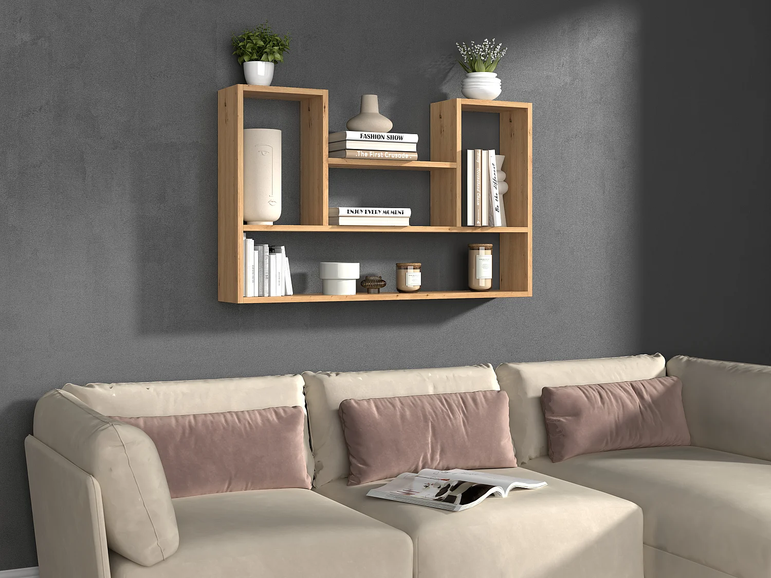 Mensola moderna 100x60 cm rovere MNT4