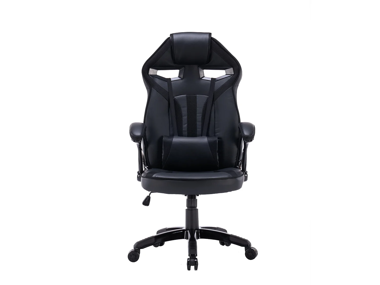 Sedia da ufficio e gaming ergonomica in ecopelle nera ST7