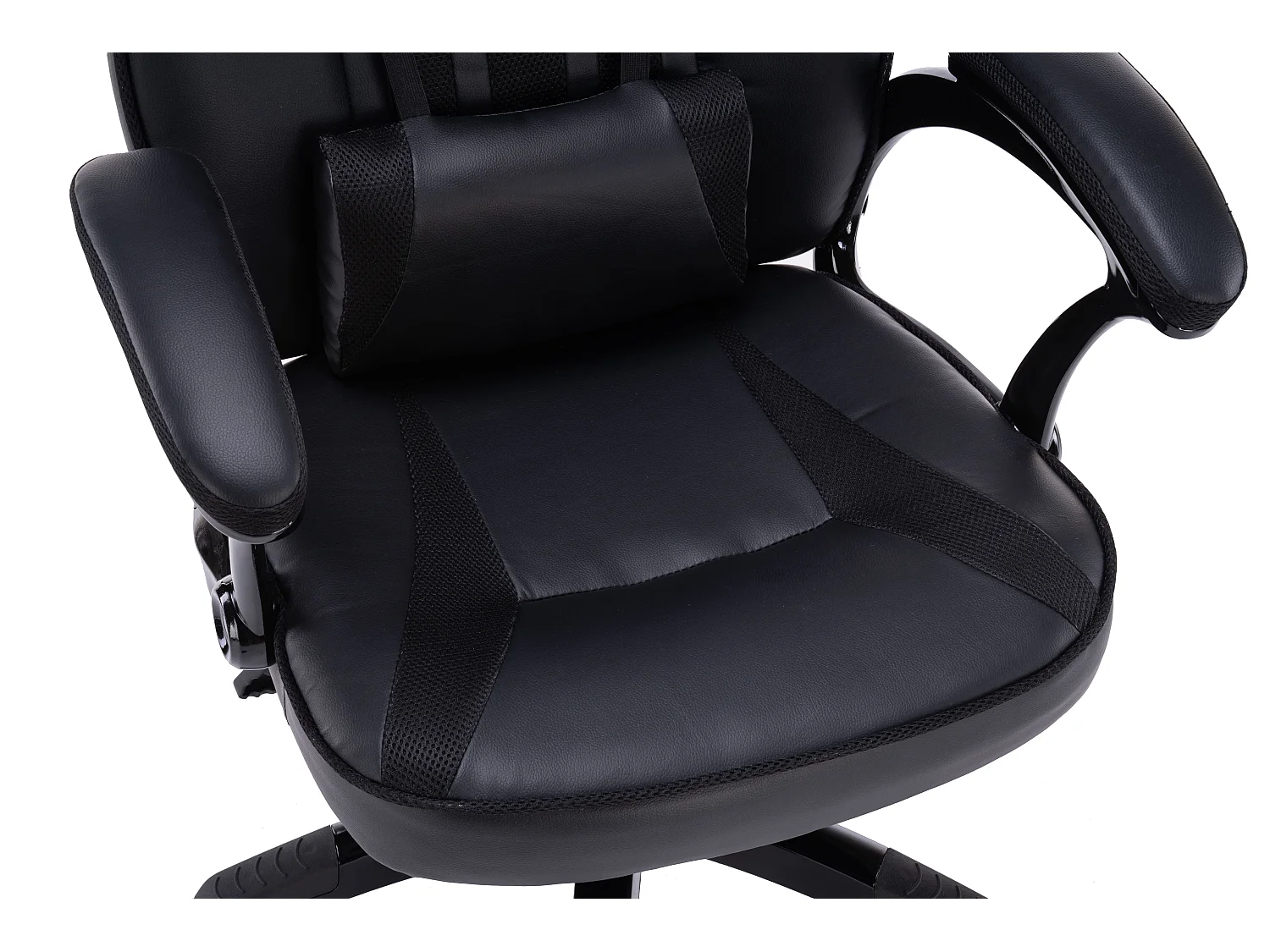 Sedia da ufficio e gaming ergonomica in ecopelle nera ST7