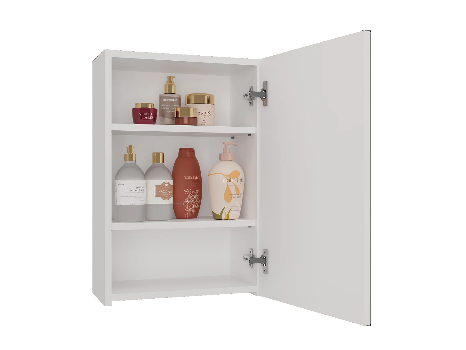 Specchio contenitore da bagno 40x60 cm con 3 ripiani bianco SPT3
