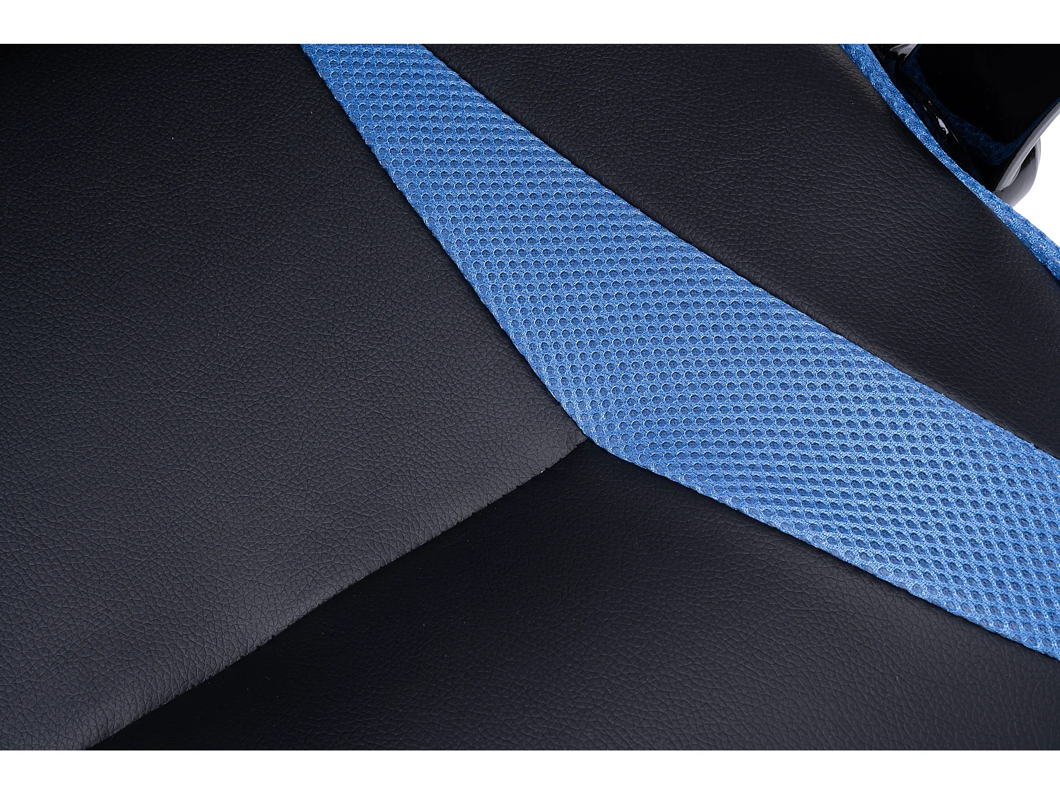 Sedia da ufficio e gaming ergonomica in ecopelle blu/nera ST7
