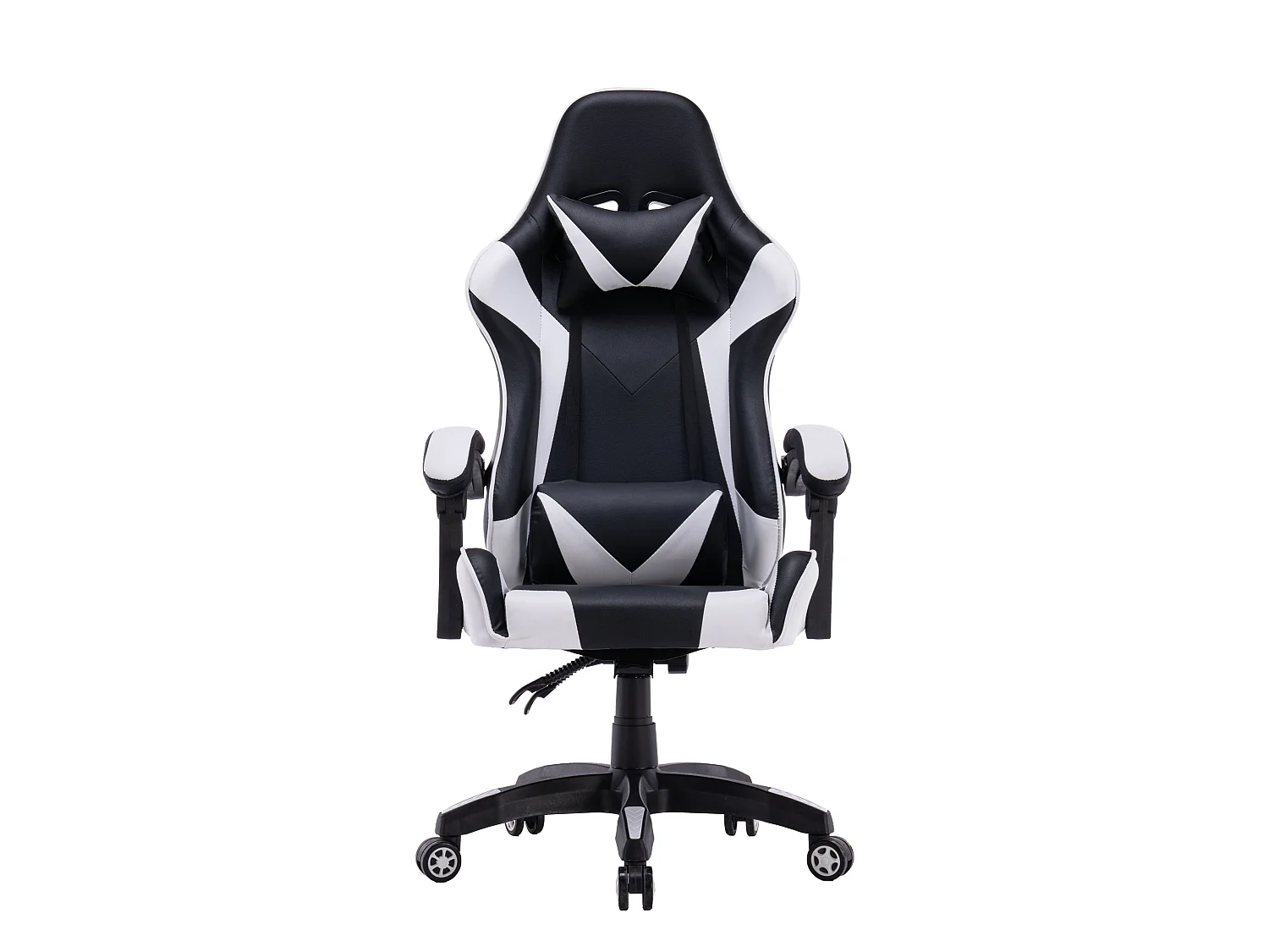 Sedia gaming con cuscini regolabili bianca/nera ST6