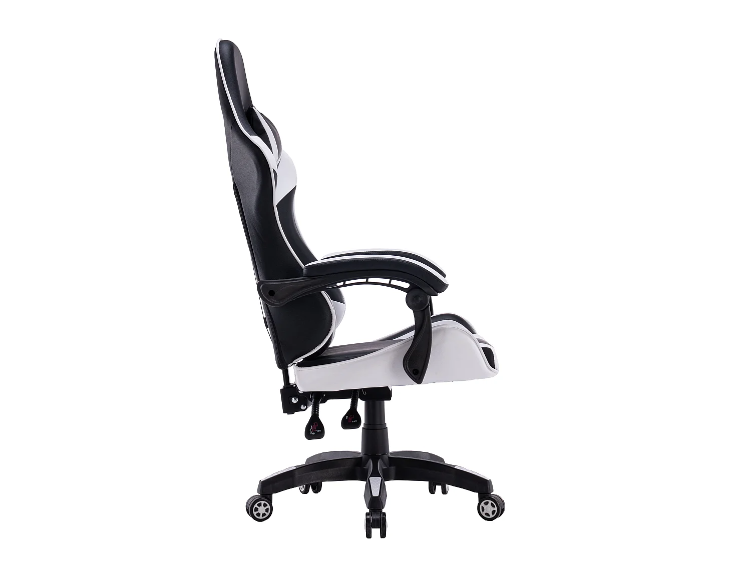 Sedia gaming con cuscini regolabili bianca/nera ST6