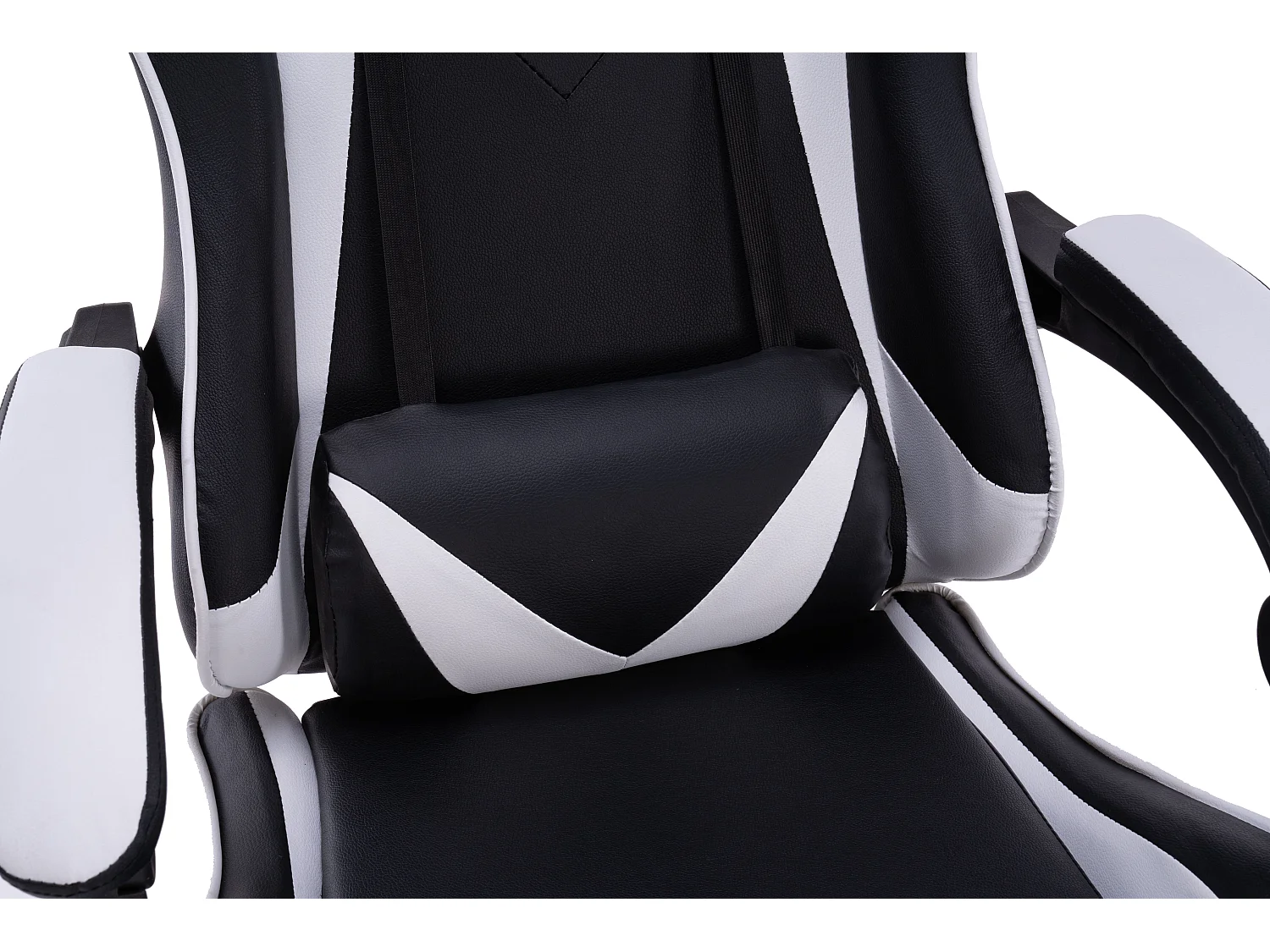 Sedia gaming con cuscini regolabili bianca/nera ST6