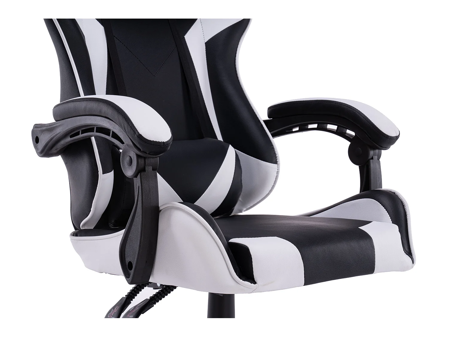 Sedia gaming con cuscini regolabili bianca/nera ST6