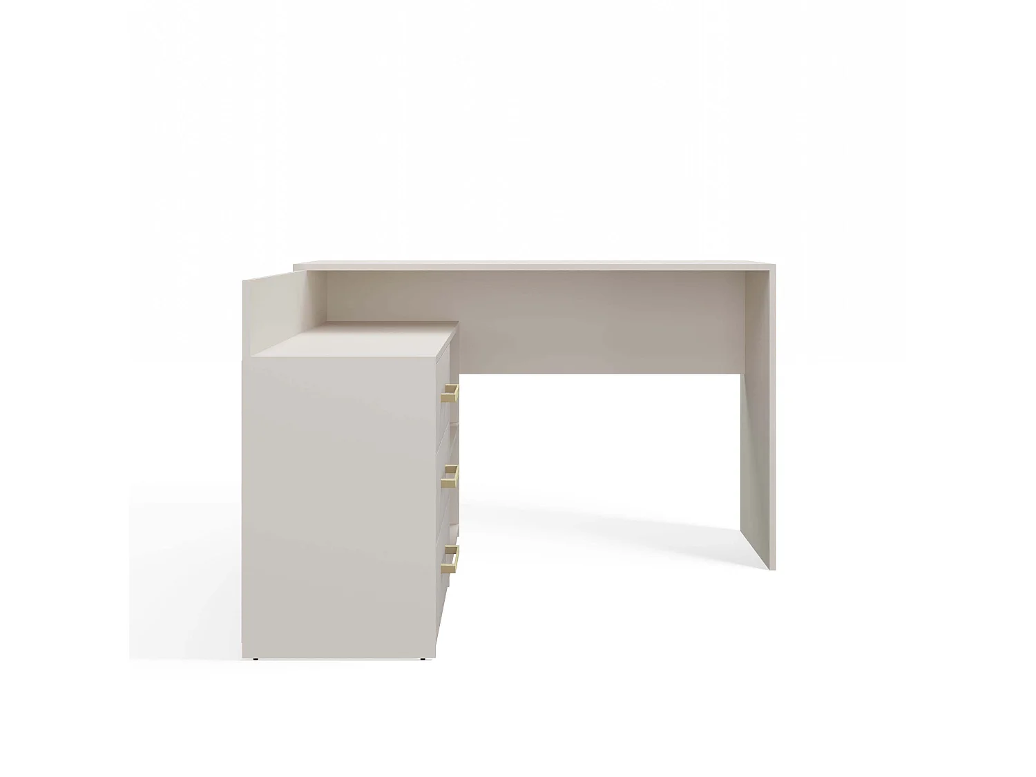 Scrivania angolare moderna con 3 cassetti beige cashmere SCT7