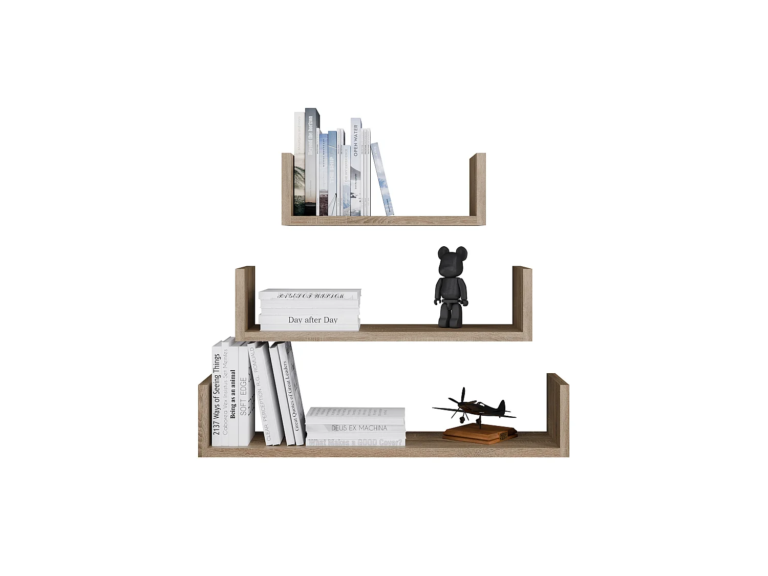 Set di mensole in diverse misure rovere chiaro MNT2