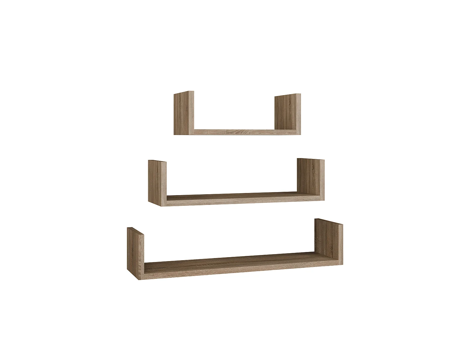 Set di mensole in diverse misure rovere chiaro MNT2