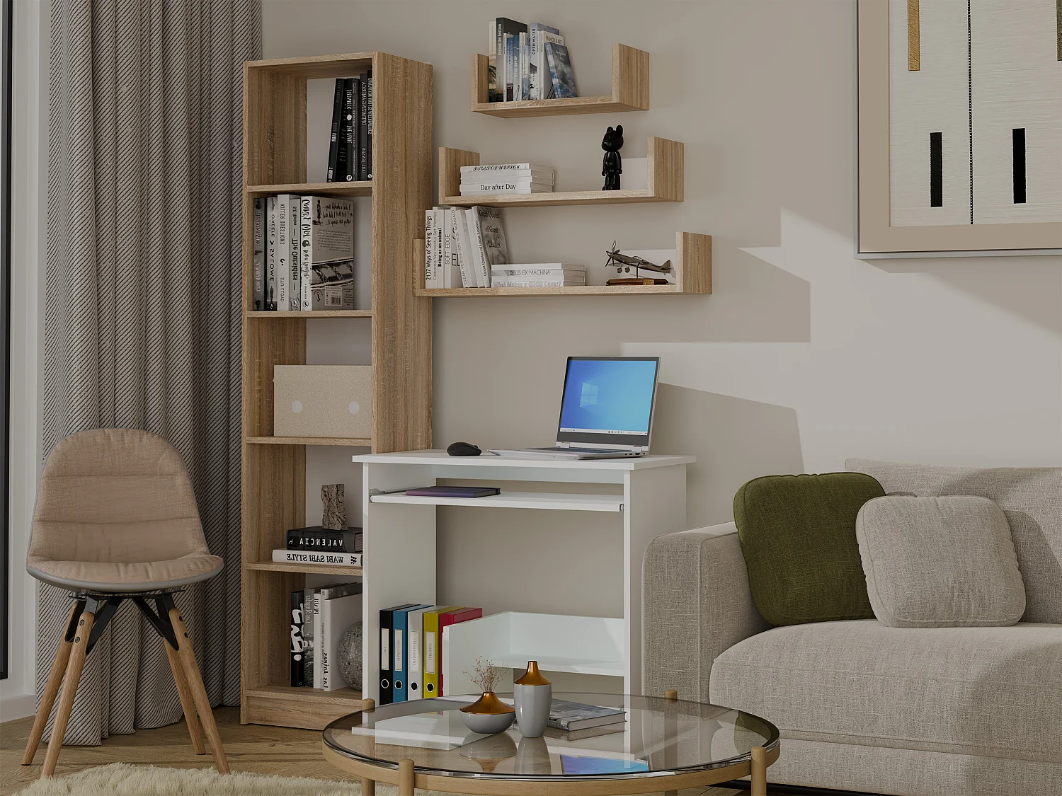 Set di mensole in diverse misure rovere chiaro MNT2
