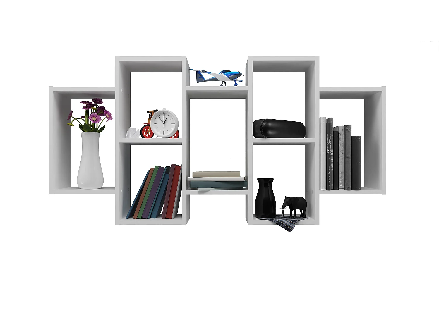 Libreria sospesa 129,5x60 cm moderna bianca MNT5