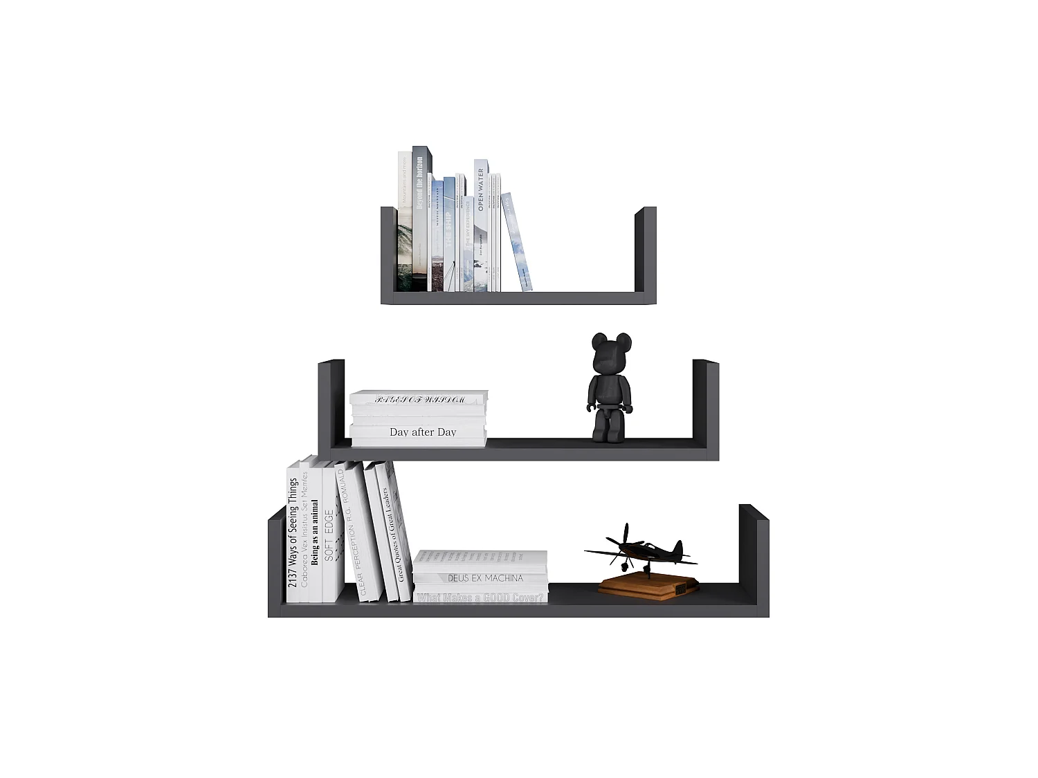 Set di mensole in diverse misure antracite MNT2