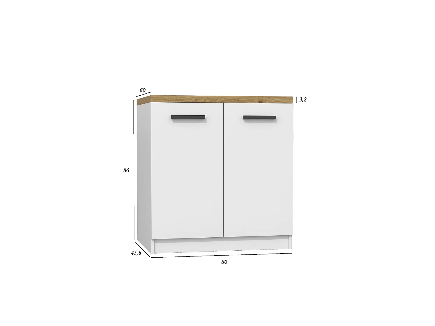 Cucina completa moderna e modulare bianca e rovere CTT1