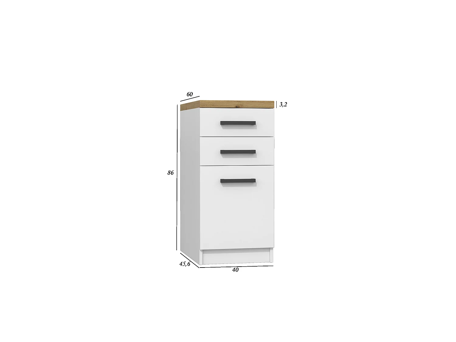 Cucina completa moderna e modulare bianca e rovere CTT1