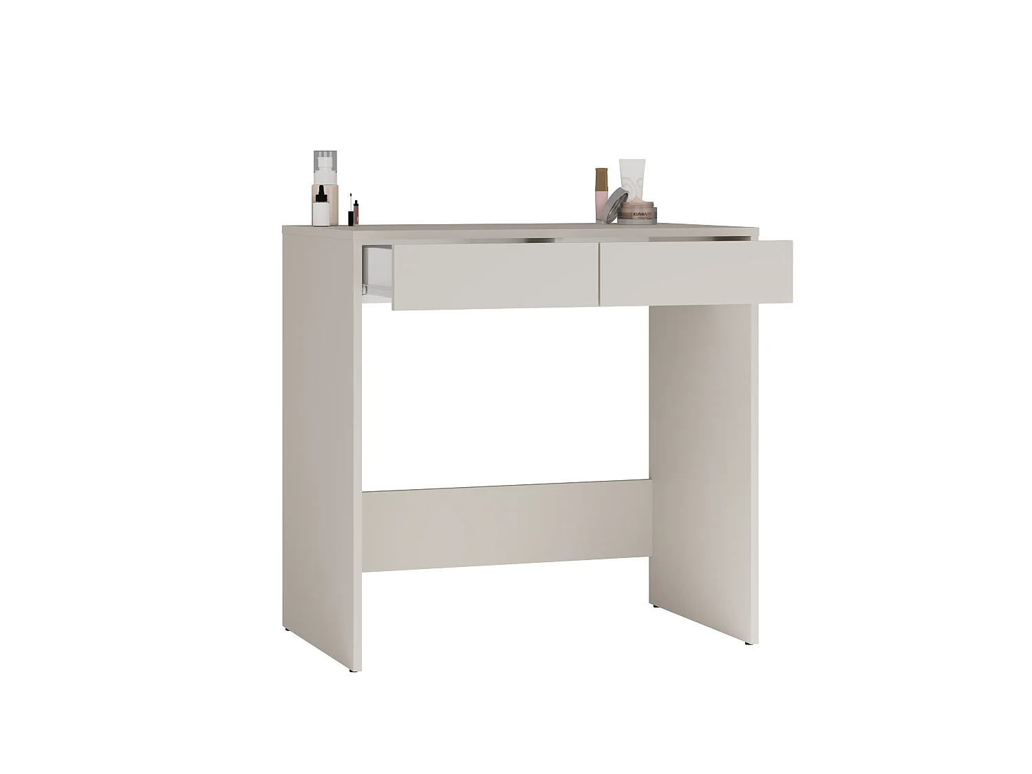 Scrivania salvaspazio 81x80 cm con 2 cassetti beige SCT13