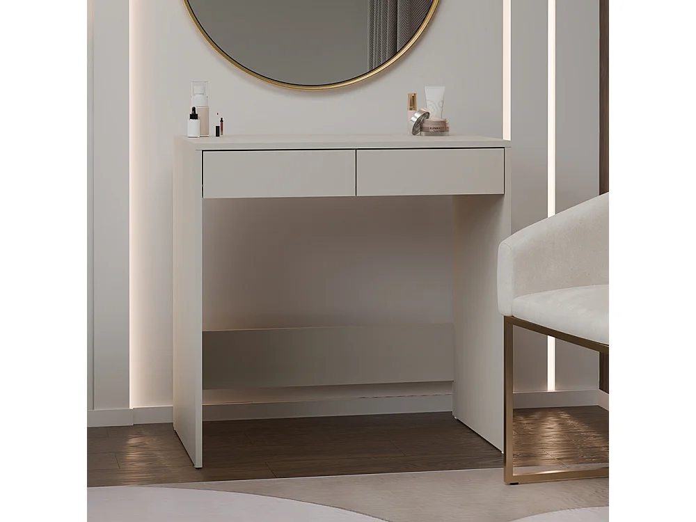 Scrivania salvaspazio 81x80 cm con 2 cassetti beige SCT13