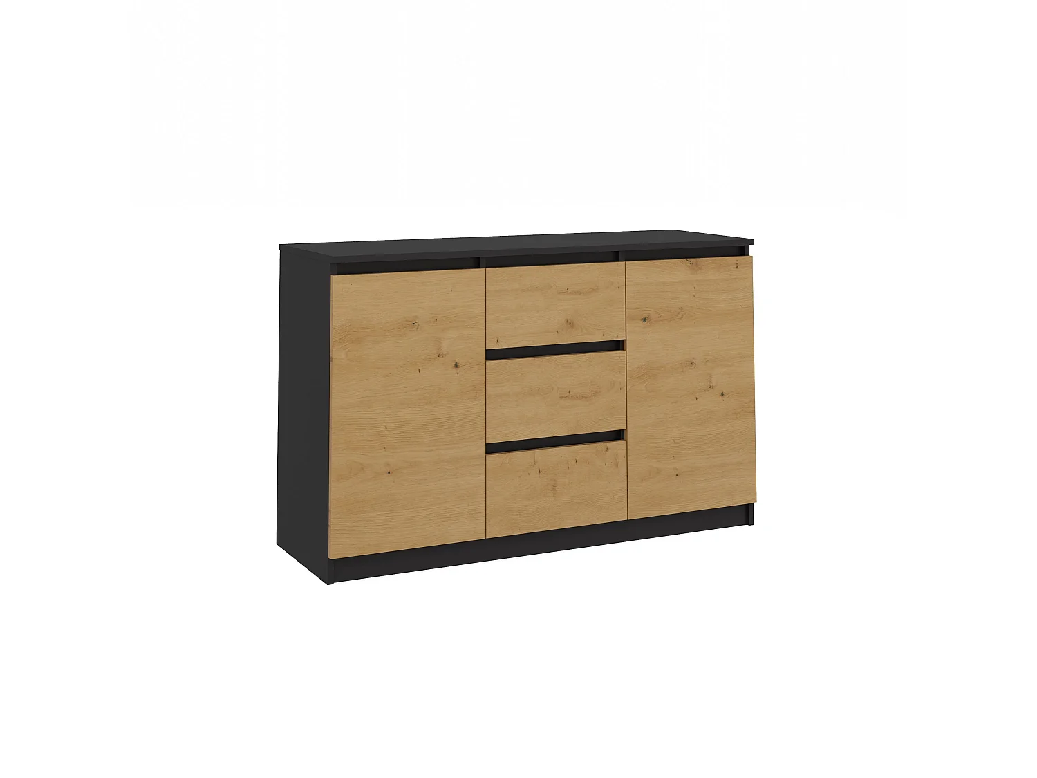 Madia 120 cm con cassetti e ante rovere e antracite MT8