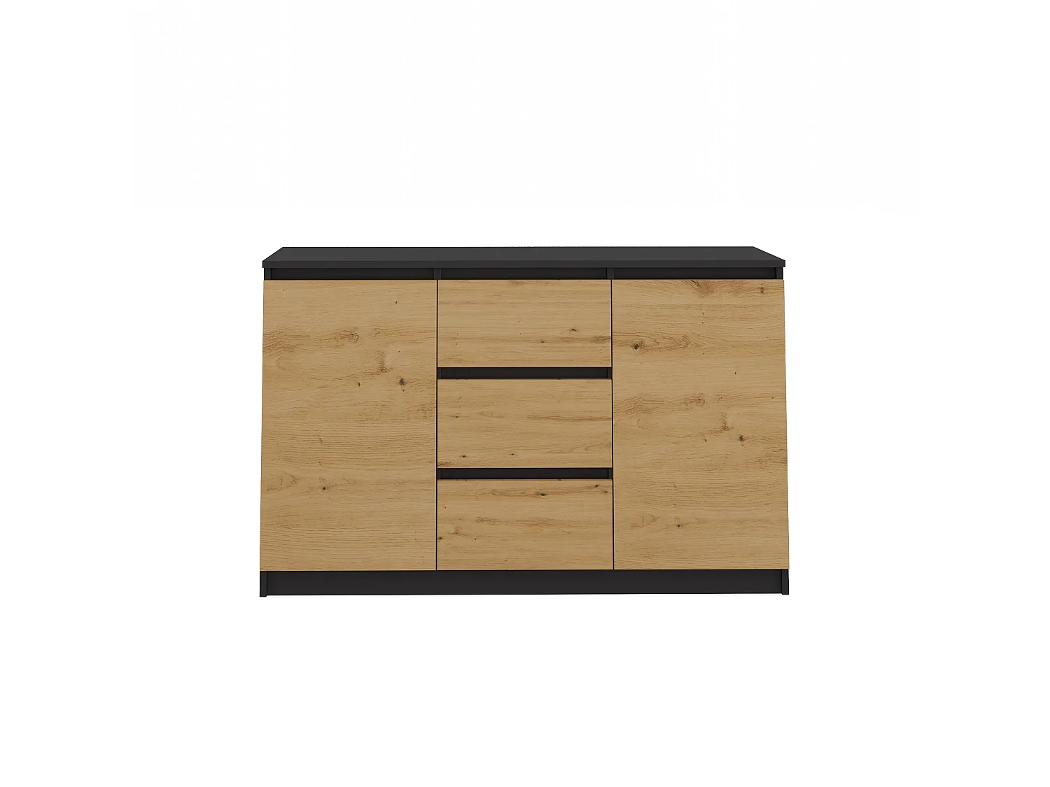 Madia 120 cm con cassetti e ante rovere e antracite MT8