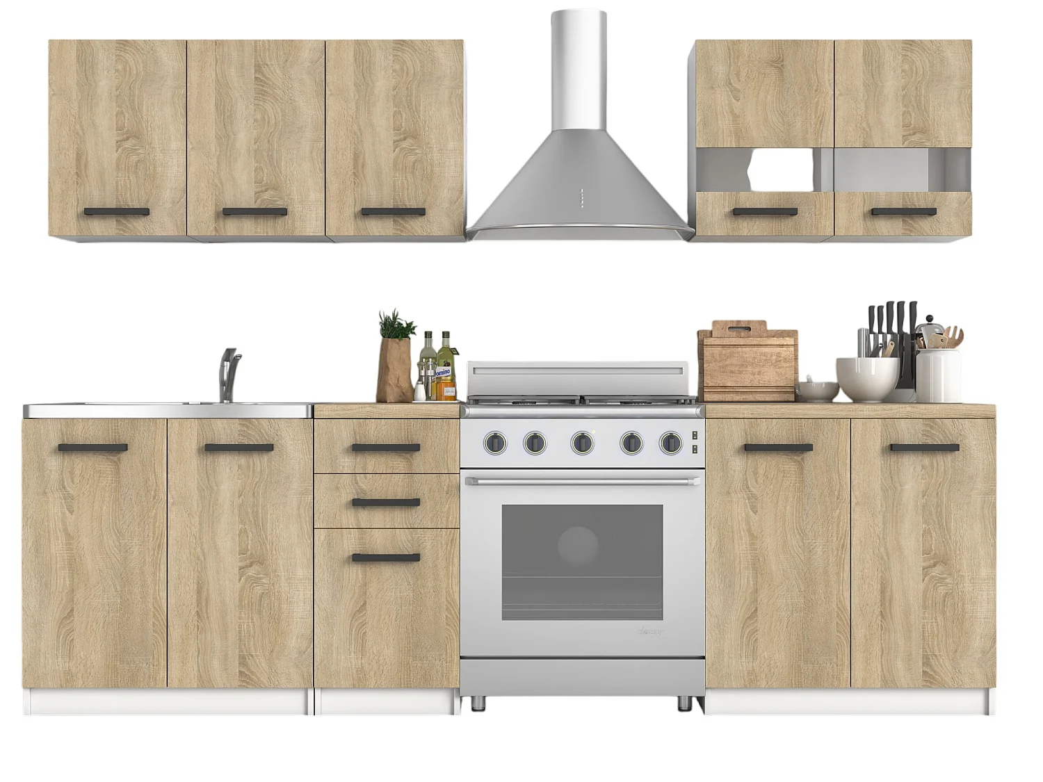 Cucina completa moderna e modulare rovere CTT1