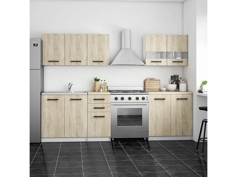 Cucina completa moderna e modulare rovere CTT1