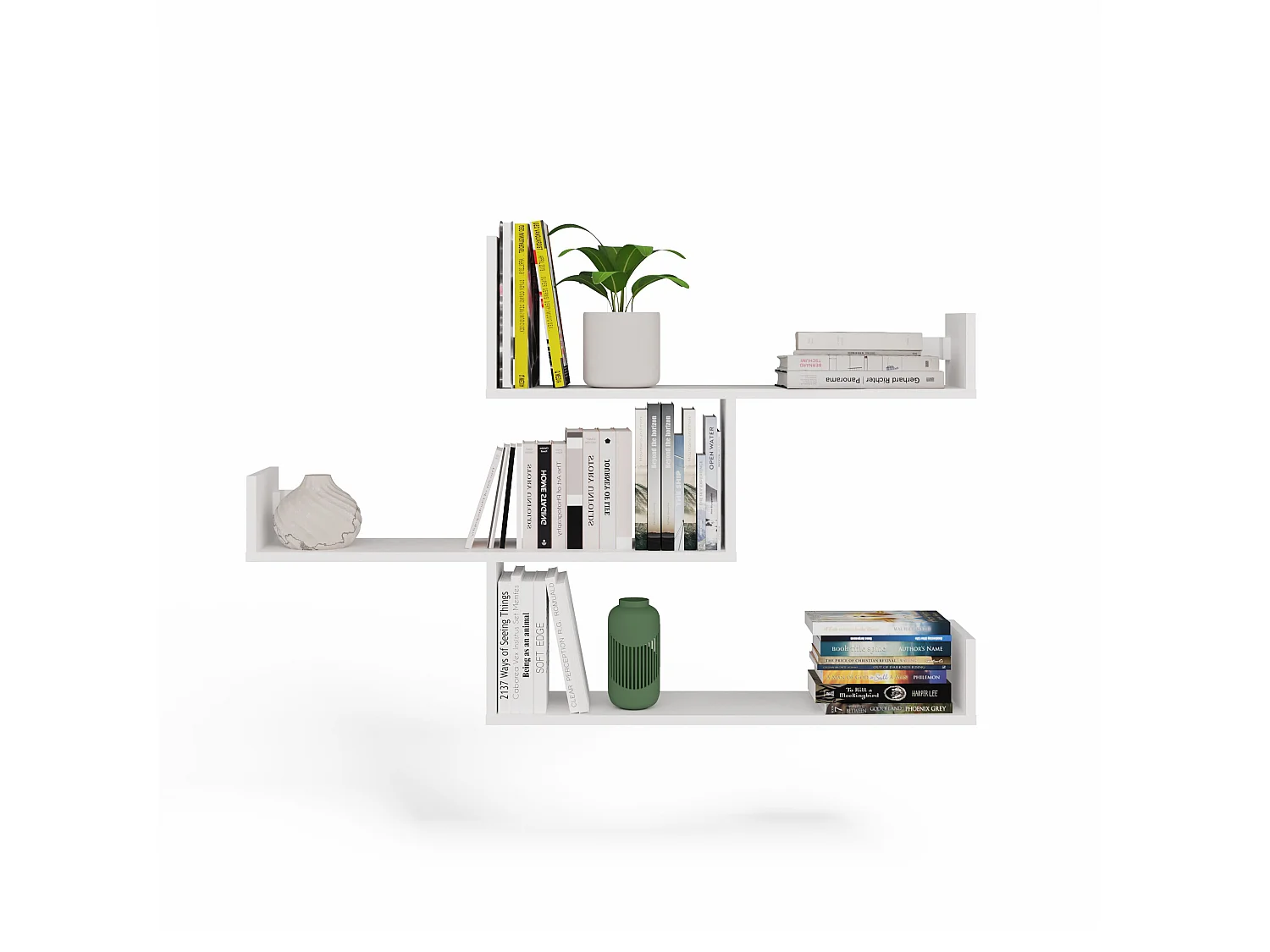 Set mensole da parete moderne bianco opaco MNT3