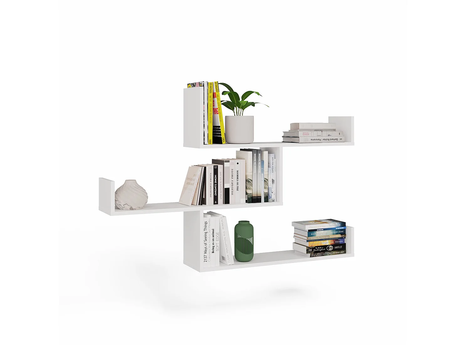 Set mensole da parete moderne bianco opaco MNT3