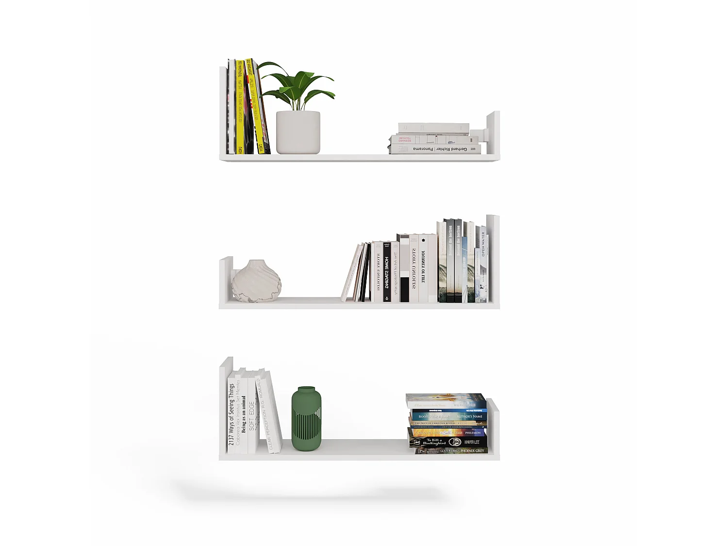 Set mensole da parete moderne bianco opaco MNT3