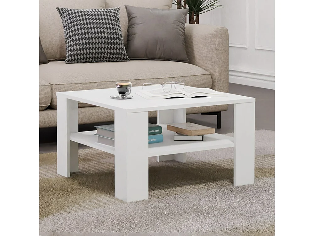 Tavolino da salotto moderno 68x68x40 bianco TST17