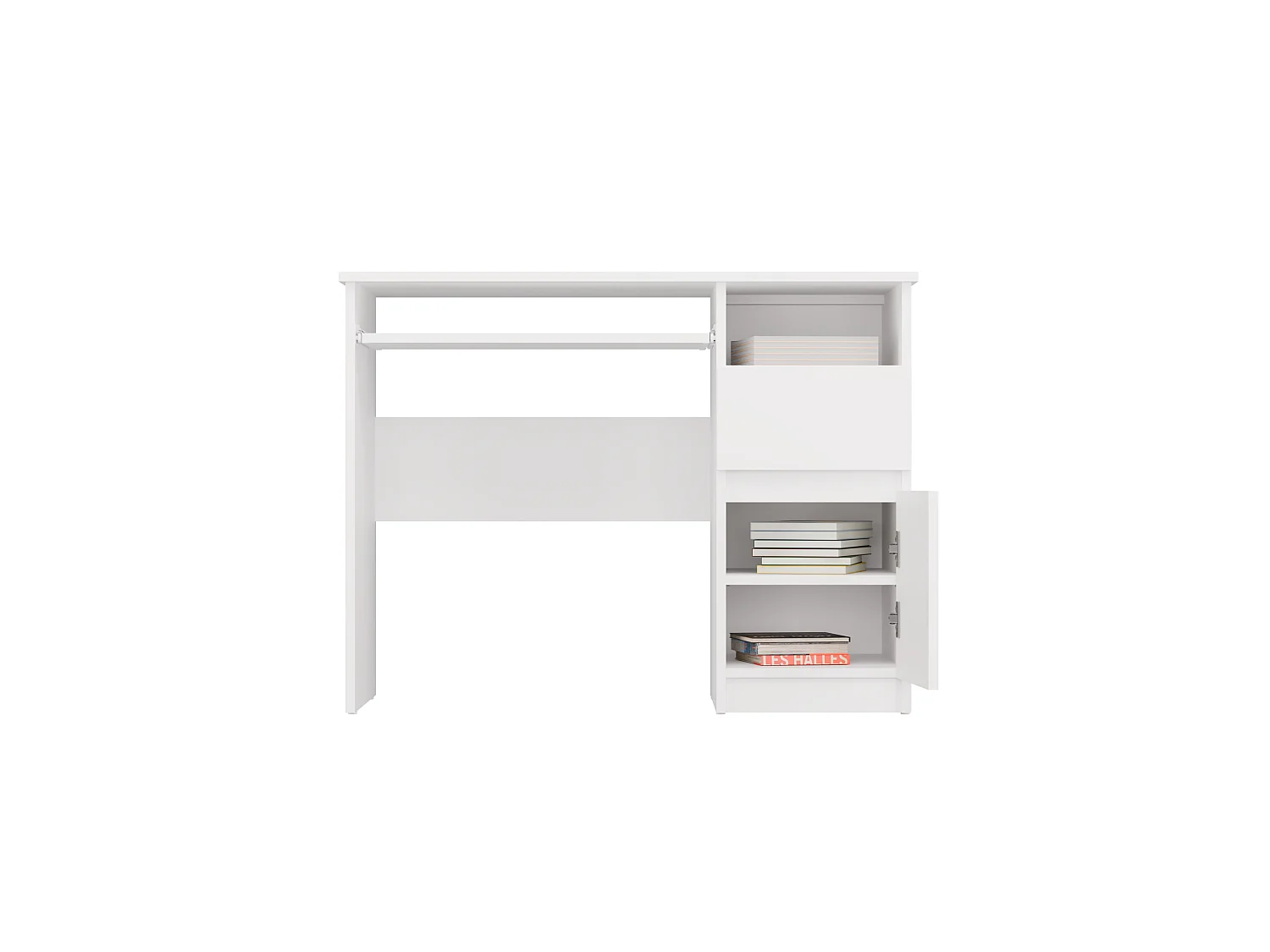 Scrivania 98,5 cm con anta e cassetto bianco SCT11