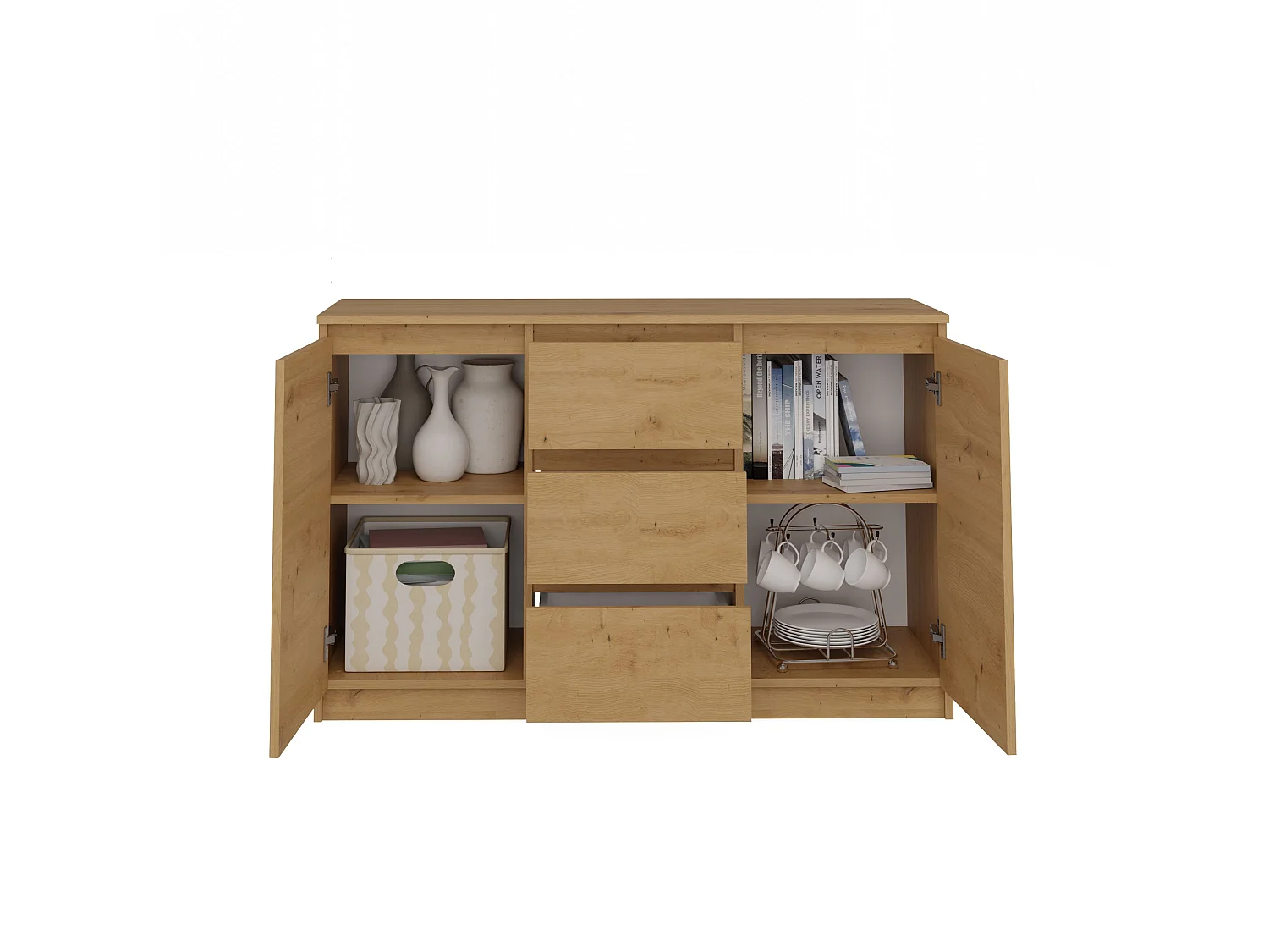 Madia 120 cm con cassetti e ante rovere MT8