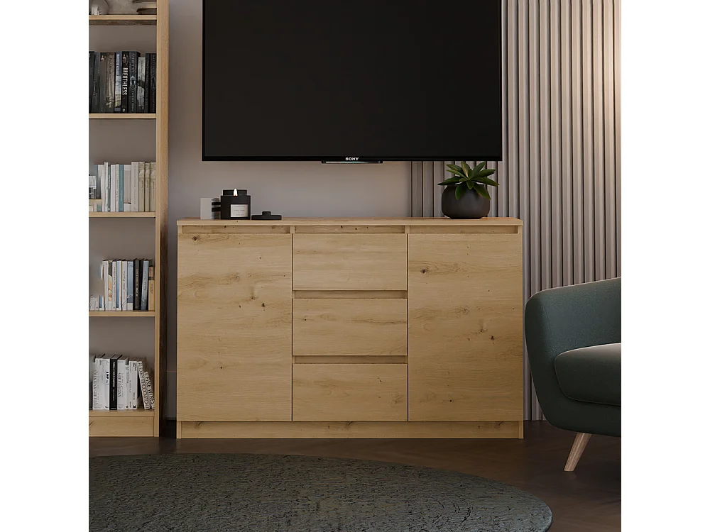 Madia 120 cm con cassetti e ante rovere MT8